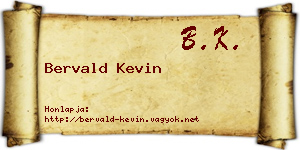 Bervald Kevin névjegykártya